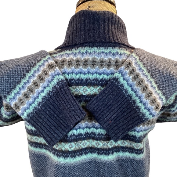 L.L. Bean Lambswool Fair Isle Button Cardigan - Picture 6 of 10
